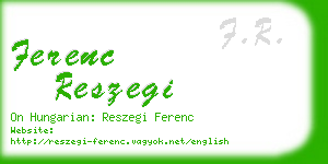 ferenc reszegi business card